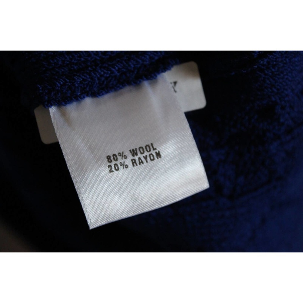 St. John Wool Blend Sleeveless Cable Knit Sweater Blue Women's P Petite H12105 - Picture 12 of 14